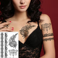 2025 Factory Directly Wholesale Henna Black Tattoo Stickers Temporary Beauty Stickers Tattoo