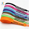 Multicolor "SHOELACES" Heat Transfer Shoelaces Custom Flat Shoelaces for Streetwear Footwear