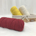 New Style 100% Cotton Macrame Rope 4mm Hand-Woven Colorful Yarn for Hand Knitting Dyed Pattern Fancy Yarn"