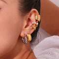 Chic and Trendy Stainless Steel Ear Cuff Earrings Non Pierced Cartilage Earrings 18K Gold Plated Minimalist Ear Clip
