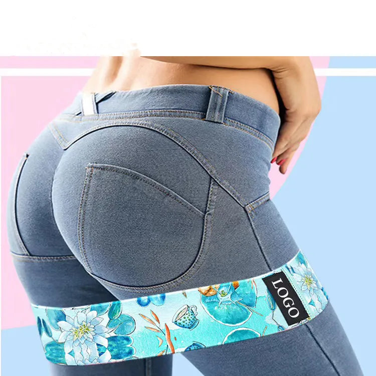 Wholesale Eco Friendly Plaid 1 Piece Resistance Loop Booty Fabric Band Set Fitness Yoga