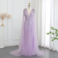 Jancember SZ399-2 Glaromous Long Sleeve Dubai Evening Party Prom Mermaid Dresses