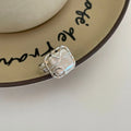 Popular Custom Silver Geometric Baroque Pearl Ring S925 Sterling Silver Square Pearl Ring