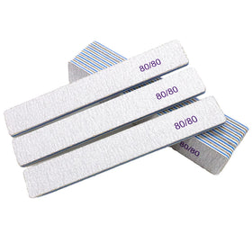 Wholesale Custom Logo Zebra Nail File 80/100 120/150 180/240 Grit Half Moon Shape Nail File Professional Manicure Tool