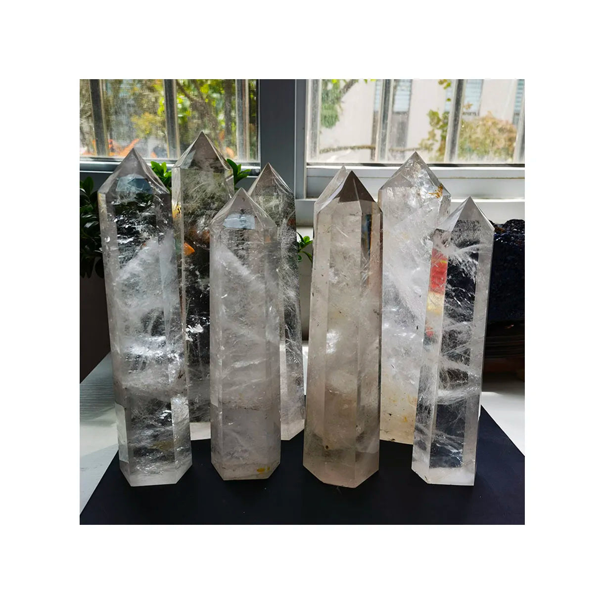 20-25 cm Clear Quartz Tower Large Natural Crystal Long Point Shiny Polished Quartz Obelisk Slender Wholesale