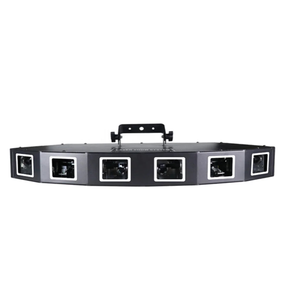 Free Shipping 1pcs Full Color RGB 3 in 1 DMX512 Control 6 Eyes Laser Beam Light LED Stage Laser Light