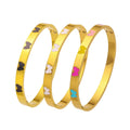 Unique Enamel Drip Glue Bracelet Fashion Personality Butterfly Bangle For Women Stainless Steel Charm Jewelry