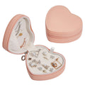 Custom Logo Jewelry Box Jewelry Organizer Portable Travel Heart Shape PU Leather Jewelry Case