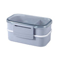 Hot Sale Two-Layer Solid Color Bento Box Food Grade Plastic Factory Tableware Divided Boite for Lunch Storage