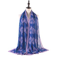 Scarf Customization 2025 New Pearl Chiffon Leaf Print Custom Printed Silk Chiffon Hijab Scarf Muslim Scarf Hijab