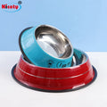 Food Grade Stainless Steel with Silica Gel Non-slip Ring Pet Bowl Exquisite Craft Fall Resistant Bite Resistant Cats and Dogs