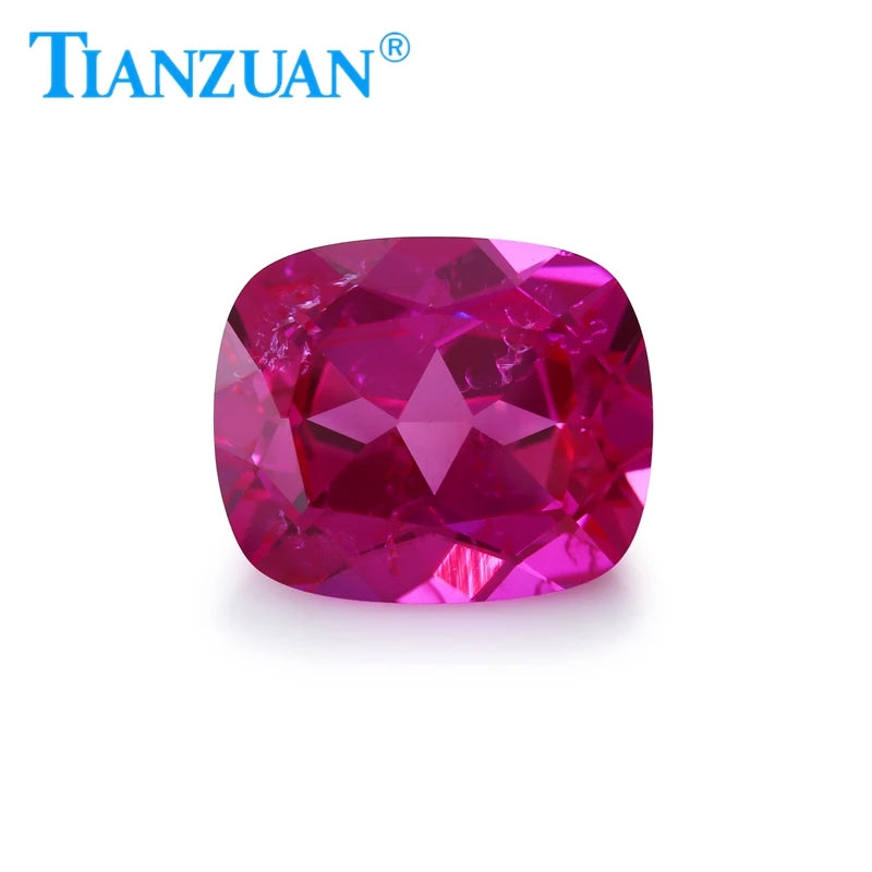 Lab Grown Ruby Rose Pink Antique Cushion Shape with Visible Inclusion Loose Gemstones