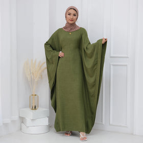 2024 Loriya Womens Clothing Dubai Abaya Women's Dresses With Inside Tie Belt Polyester Abaya Women Muslim Dress