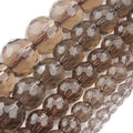 Wholesale Faceted Smoky Quartz Glass Beads 4/6/8/10/12mm Round Stones for Jewelry Making & DIY Crystal Lampwork Beads