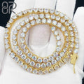 Lab Grown Diamond Tennis Chian Real Gold  IGI Certified Round Brilliant Cut 10K 14K Gold Tennis Necklace for Men Women