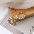 Chris April 18k Gold Plated Waterproof Non Tarnish Jewelry 316L Stainless Steel Pearls Beads Ring