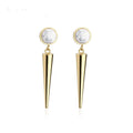 Spike Natural Stone Long Earring Ear Studs Gold Color Dangle Earrings Stainless Steel Drop Earrings for Women Jewelry.
