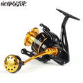 Lurekiller CW3000-CW10000 12-35kgs Drag Power Altwater Spinning Fishing Reel 10BB Alloy Metal Stream 5.2:1 Gear Ratio Black Made