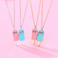 Best Friend Necklaces for 2 Cute Cartoon Ice Cream Mattched Pendant BFF Necklace Multi-Colored Best Friend Magnetic Necklaces