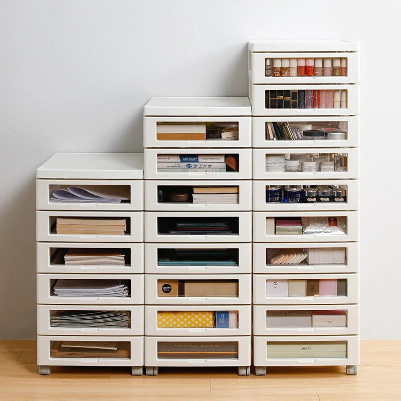 SHIMOYAMA Modern Steady Mobile Drawer File Filing Cabinet 6/8/10 Drawers with Wheels for Home Office & Bedroom for Hotels