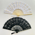 Hand Fan Supplier Wholesale Ivory Lace Fan Abanicos De Mano 27cm H Bamboo Folding Hand Fan for Dancing Party