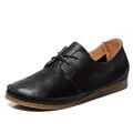 Women's Lace up Retro Casual Shoes Round Toe Breathable Ladies Flat Shoes Daily Four Seasons Walking Style Women's Shoes