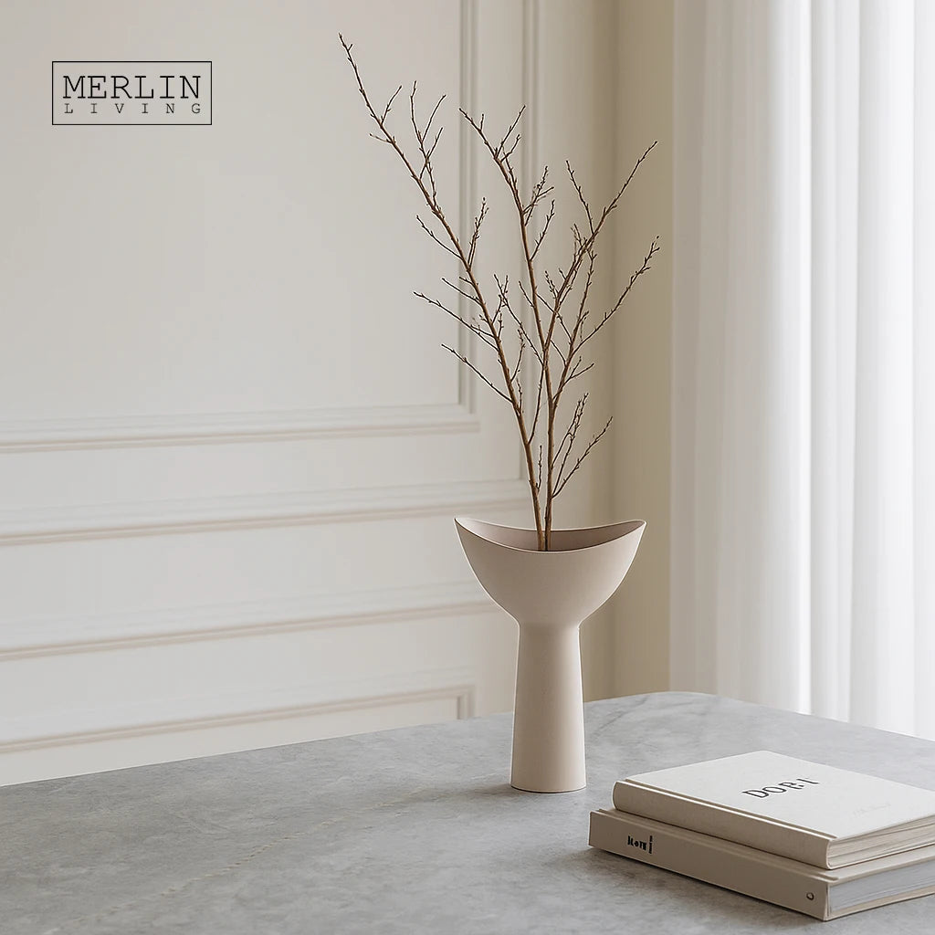 Merlin Living Nordic Vase Wide Mouth Color Porcelain Vase Ceramic Home Decor Chaozhou Ceramic Factory Manufacturing