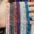 Natural 4x6mm Rondel Faceted Gemstone Beads Quartz Crystal Unakite Faceted Rondelle Stone Beads for Jewelry Making 4mmx6mm