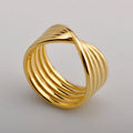 Minimalist Fashion Gold Rings Twist Band Ring Women Spiral Bow Thick Twisted Knot Ring Jewelry