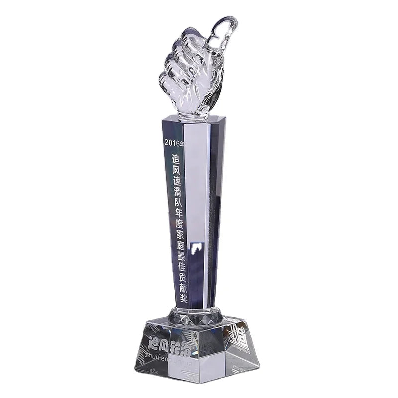 New Design Crystal Glass Material Business Award K9 Crystal Trophy Plaque OEM Personalized Crystal Plaque Trophy
