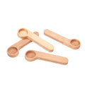 Wholesale Custom Wood Coffee Scoop With Bag Clip Tablespoon Solid Beech Wooden Measuring Scoops Tea Coffee Bean Spoon Clips Gift