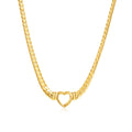 Hip Hop Jewelry New Trend 18K Gold Plated Stainless Steel Cuban Chain Hollow Heart Necklace Wedding Love Heart Pendant Necklace