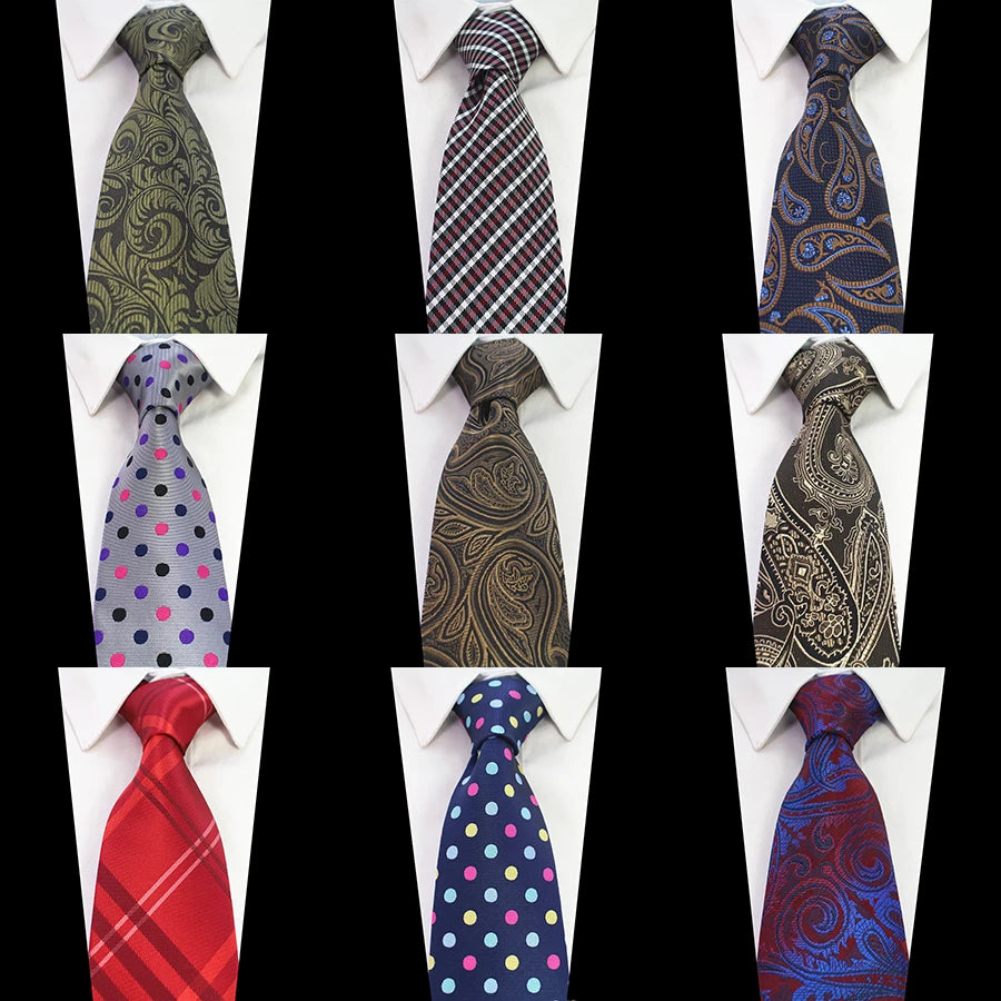 Luxury Extra Long Men's Necktie 160x9cm (63x3.5inch) Wedding Jacquard Plaid Silk Ties for Blue Navy Floral Christmas Gift