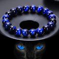 Wholesale High Quality 18K Gold Tiger Eye Bracelets Natural Stone AAAA Pearl Rose Gold Custom Colored Blue Beaded Cuff Chain