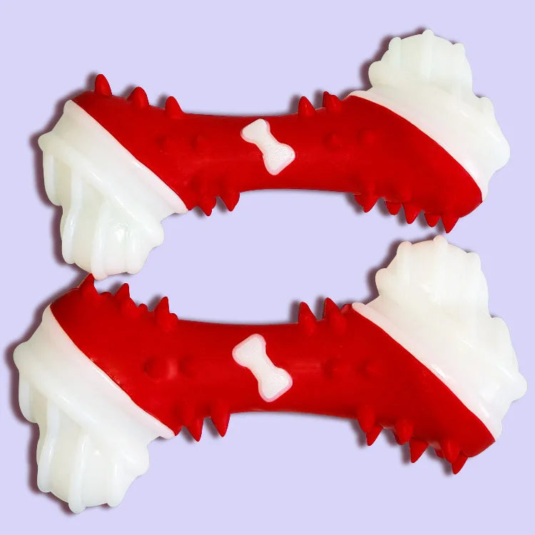 Wholesale Eco-Friendly Tpr Rubber Bone Shape Pets Toy Rubber Dog Chew Clean Teeth Toy Pet Toys and Accessories