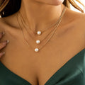Minimalist Natural Freshwater Pearl Clavicle Necklace Third Layer White Baroque Vintage Necklace Pearls Set White