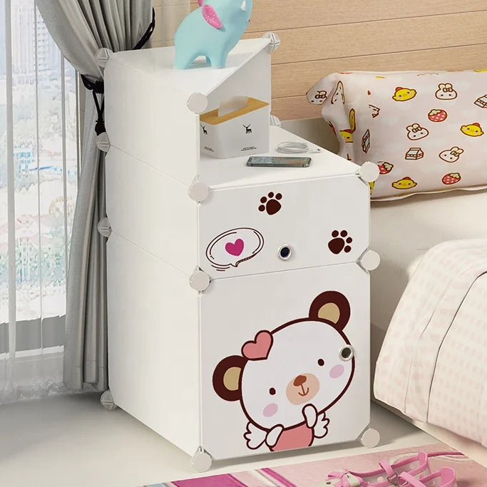 Factory Wholesale Modern Light Luxury Bedside Tablel Hot Sale Bedroom Storage Cabinet PP Panel Fashion Nightstand