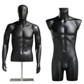 XINJI Fashion Boutique Matt Black Mannequin Torso Dummy Man Bright White Display Shop Window Male Half Body Mannequins Men