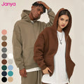 New Streetwear Warm Heavyweight 350G Men& Women Sweatshirts Loose Double Zipper Hoodies Fleece Hooded Sweatshirt Jacket Unisex