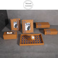 M3-086 Modern Luxury Leather Tray Rectangle Jewelry Set Tissue Boxes Photo Frame Handmade Ornaments Creative Novelty Home Decor