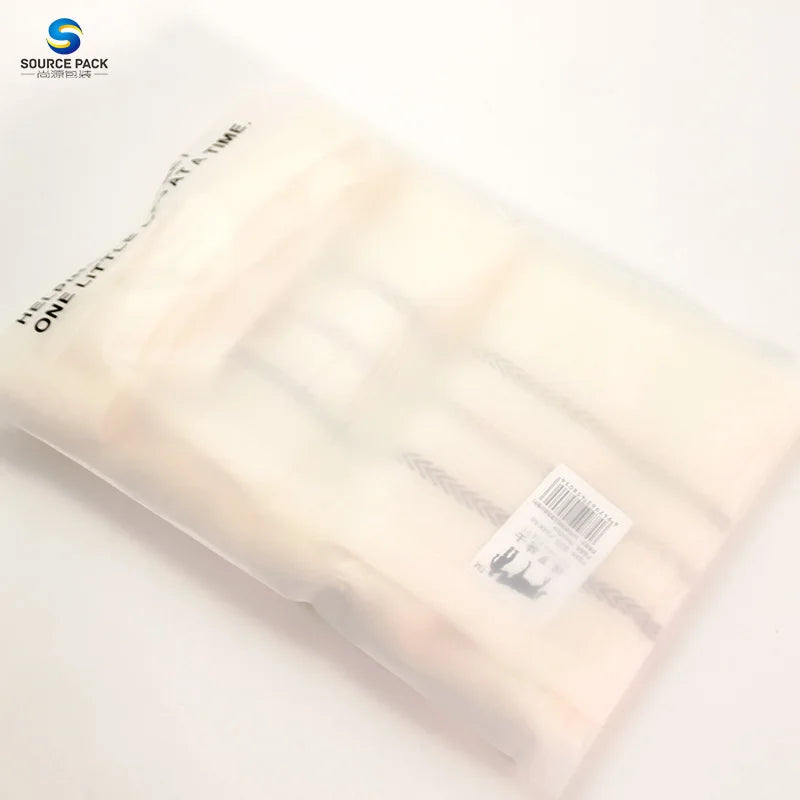 Custom Eco Friendly Transparent Degradable Apparel Underwear Garments Packaging Towel T-shirt Clothing Bag
