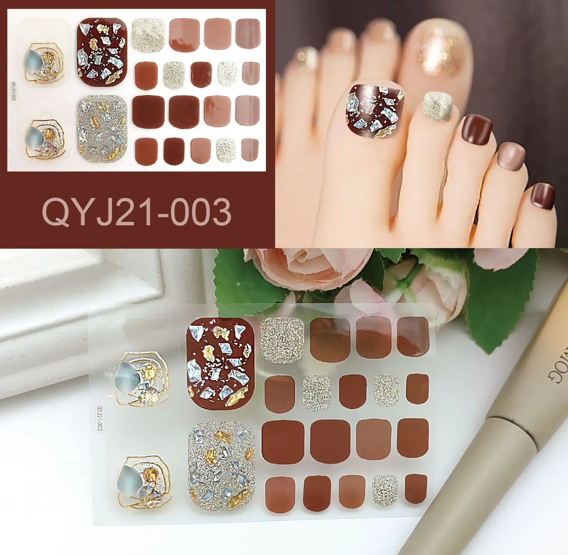Hot Selling Best Price Full Cover Gel Toe Nail Sticker Polish for Feet