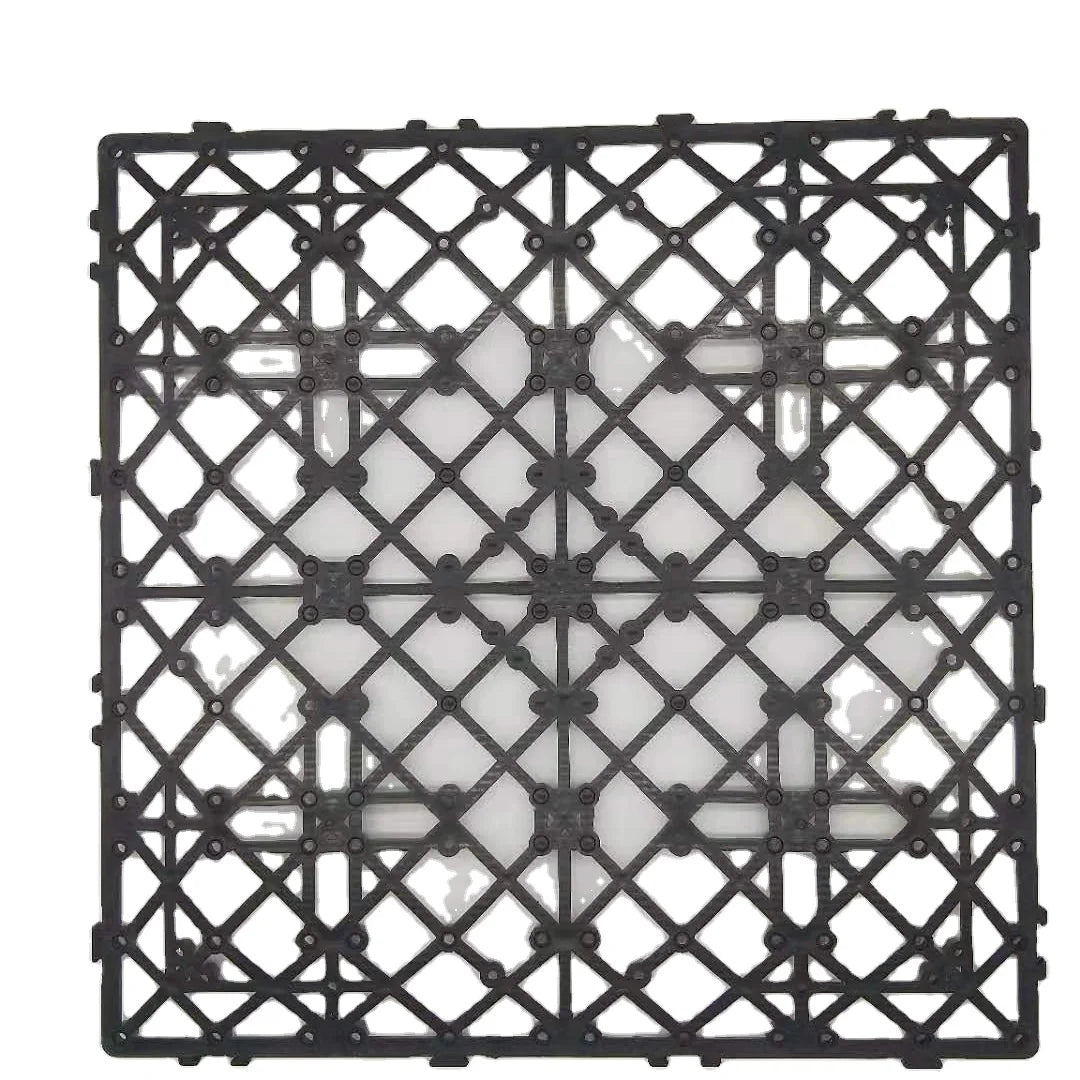 Interlocking Plastic Base  Easy Lock Recycled Plastic Grid Underlay Click Flooring Base for  Wood Plastic Wpc Deck Tiles