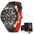 LIGE LG10027 Chronograph Watch Man Analog Quartz Big Face Silicone Male Watches Luxury Waterproof 3 Eye Relojes Para Hombre