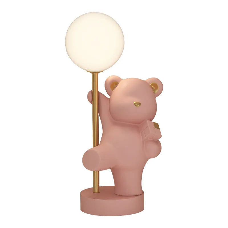 Cute Pink Bear Night Light Ornament Wedding Gift Bedside Bedroom Home Decoration Bear Night Light Sculpture
