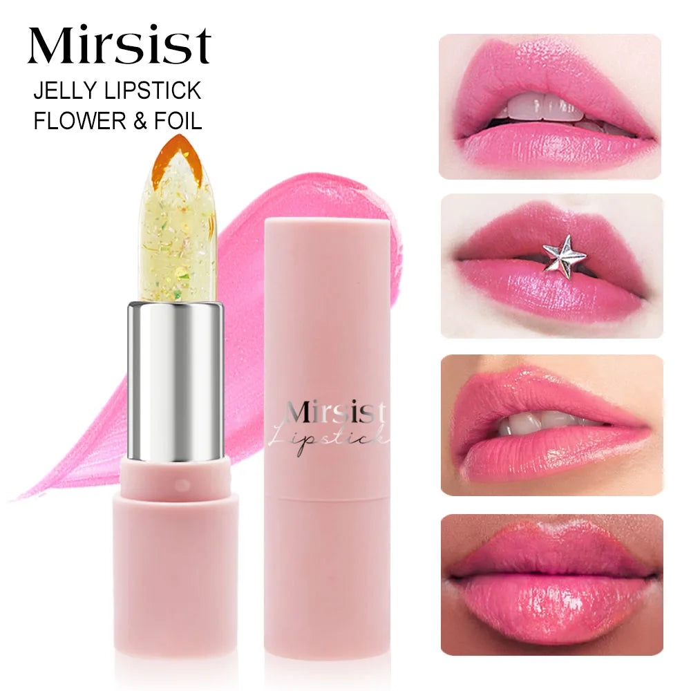 Mirsist Jelly Lipstick Flower Foil Fantasy Shimmer Pink Transparent Lipstick Own Logo Free Shipping