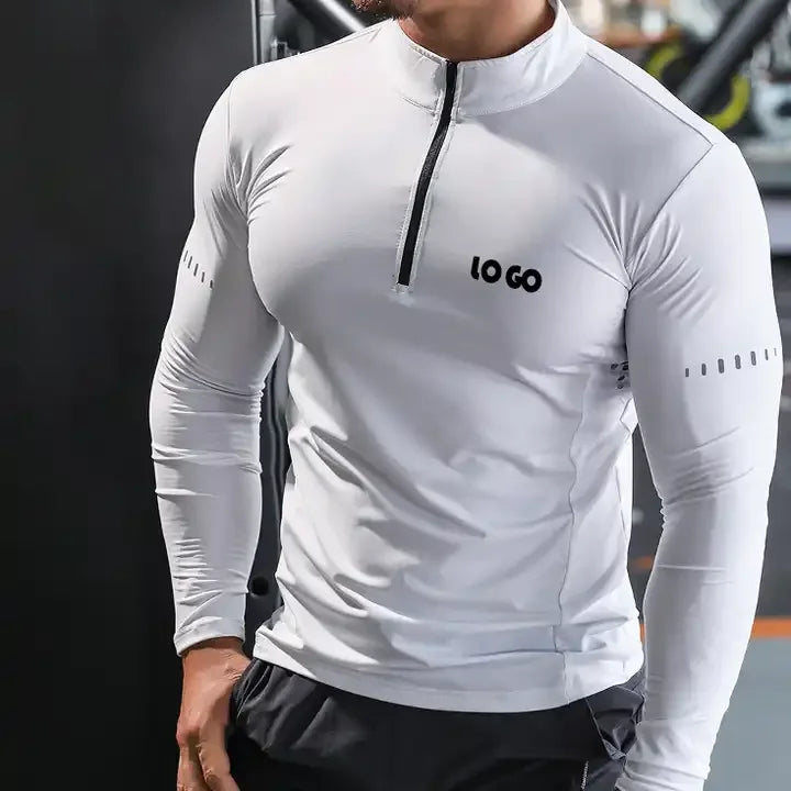 Wholesale Compressed Shirts Base Layer Mens Polyester Workout Tshirts Fitness Long Sleeve Compression Shirt