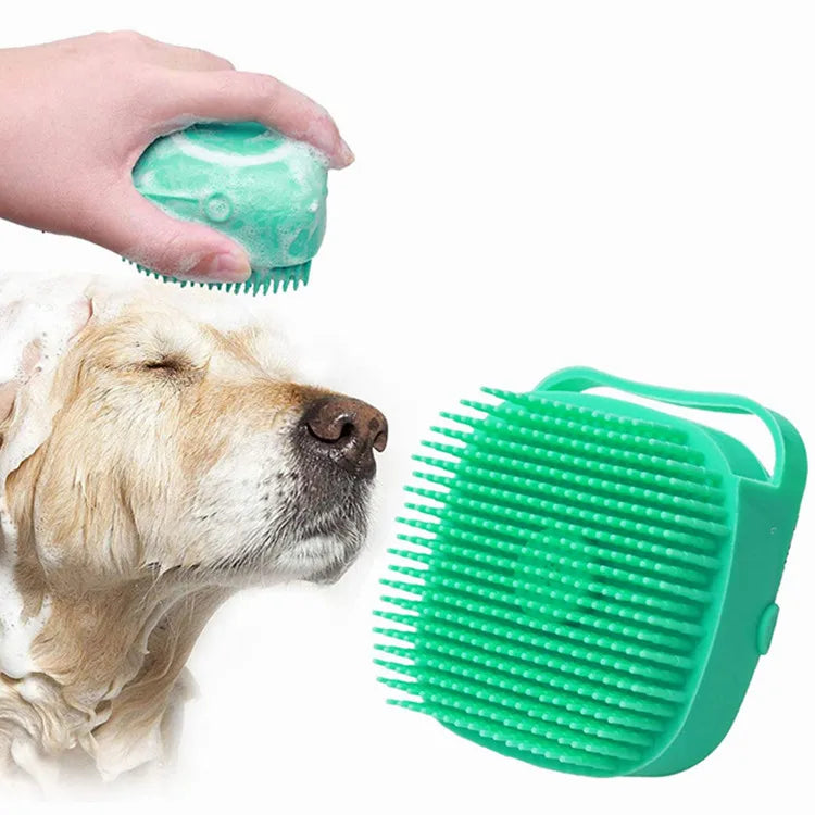 Hot Sale  Pet Hair Massaging Brush Bathing Cleaning Gentle Squeezable Soap Bubble Bathing Dog Brush