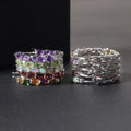 RZ0010 Abiding Jewelry Unique Inside Outside Designs Hoops 925 Sterling Silver Multi Color Gemstone Hoop Earring