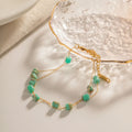 2023 Aretas Bohomia Jewelry Double Layered Chain Bracelet Women Square Stone Bead 18k Gold Plated Blue Green Stone Bracelet